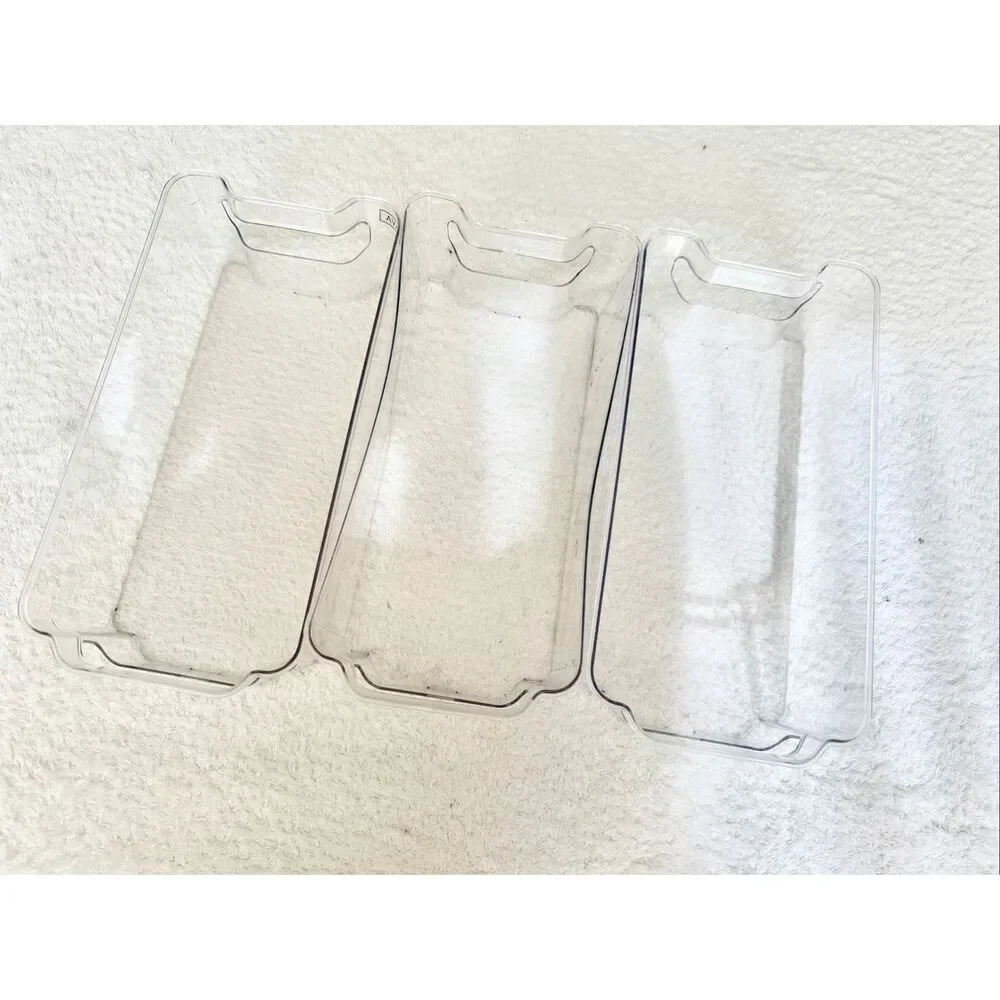 Plastic storage trays set of three stackable